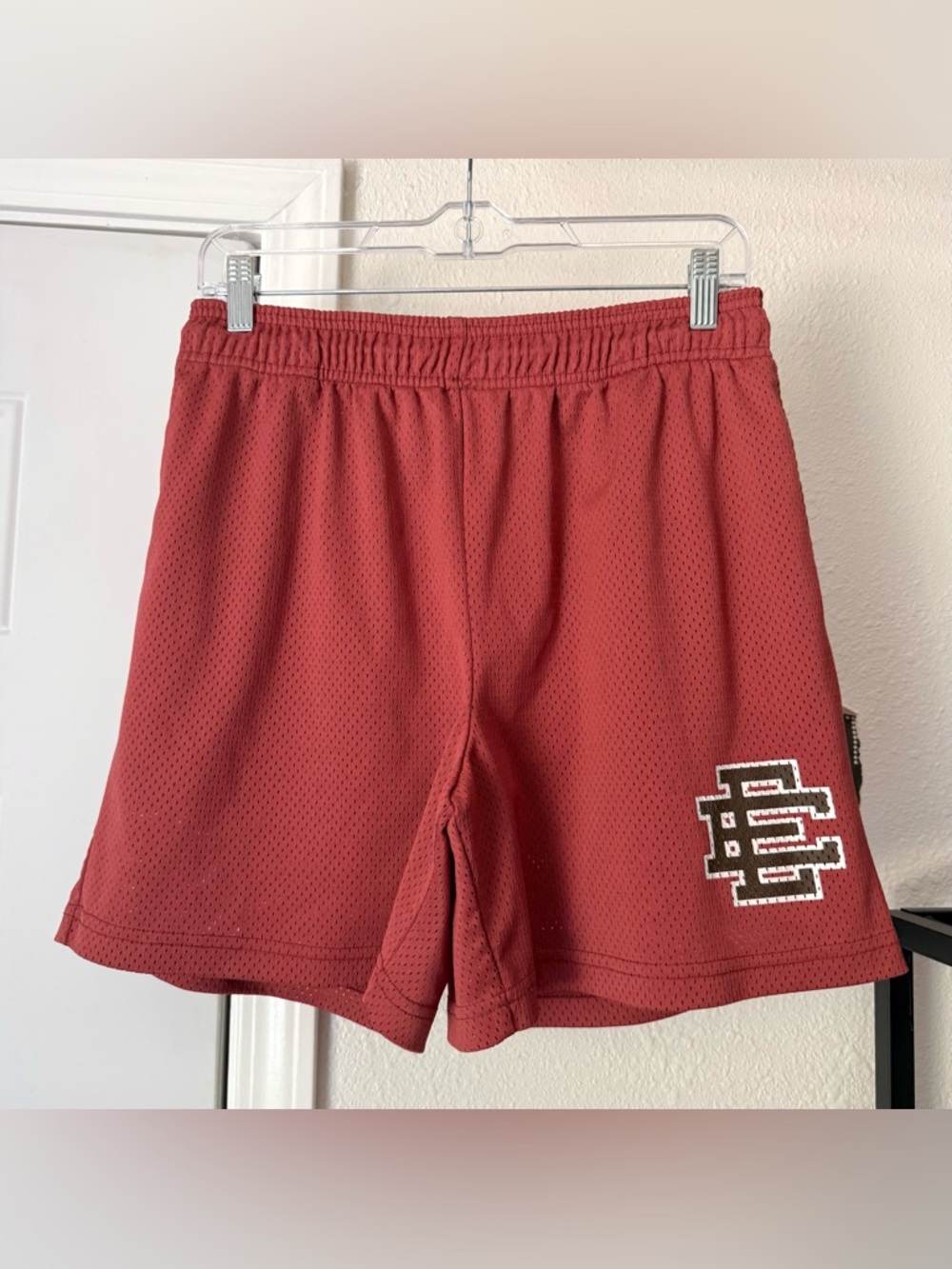 Eric Emanuel Red Mesh Athletic Shorts